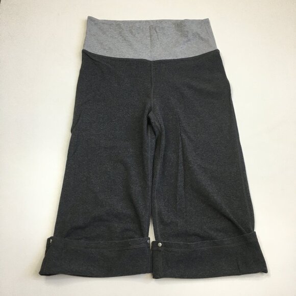 LULULEMON Athletica Gray Charcoal Adjustable Hem Wide Leg Pull On Crop Pant - Picture 6 of 11